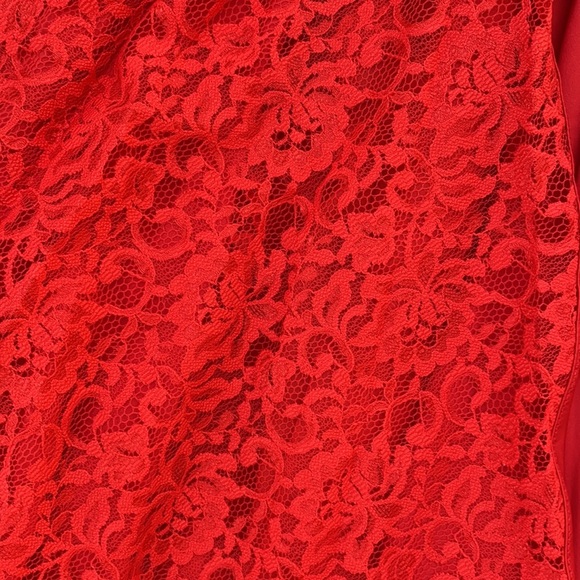 NEW GUESS Red Dancer Lace Detail Corset Dress SZ 4 - Picture 5 of 6